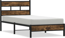 vidaXL - Bedframe - met - hoofdbord - zonder - matras - sonoma - eiken - 100x200 - cm