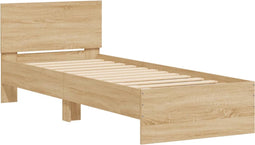vidaXL - Bedframe - met - hoofdbord - zonder - matras - sonoma - eiken - 90x190 - cm