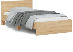 vidaXL - Bedframe - met - hoofdbord - zonder - matras - sonoma - eiken - 100x200 - cm