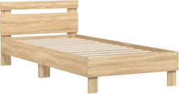 vidaXL - Bedframe - met - hoofdbord - zonder - matras - sonoma - eiken - 90x190 - cm