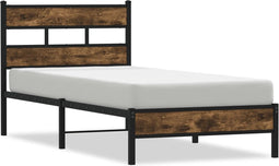 vidaXL - Bedframe - met - hoofdbord - zonder - matras - sonoma - eiken - 90x200 - cm