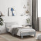 vidaXL - Bedframe - met - hoofdeinde - bewerkt - hout - betongrijs - 100x200 - cm