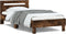 vidaXL - Bedframe - met - hoofdeinde - bewerkt - hout - gerookt - eiken - 100x200 - cm