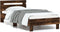 vidaXL - Bedframe - met - hoofdeinde - bewerkt - hout - gerookt - eiken - 90x200 - cm