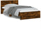 vidaXL - Bedframe - met - hoofdeinde - bewerkt - hout - gerookt - eiken - 100x200 - cm
