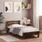 vidaXL - Bedframe - met - hoofdeinde - bewerkt - hout - gerookt - eiken - 90x190 - cm