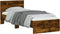 vidaXL - Bedframe - met - hoofdeinde - bewerkt - hout - gerookt - eiken - 90x190 - cm