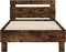 vidaXL - Bedframe - met - hoofdeinde - bewerkt - hout - gerookt - eiken - 100x200 - cm