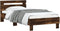 vidaXL - Bedframe - met - hoofdeinde - bewerkt - hout - gerookt - eiken - 90x190 - cm