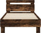 vidaXL - Bedframe - met - hoofdeinde - bewerkt - hout - gerookt - eiken - 90x190 - cm