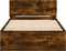 vidaXL - Bedframe - met - hoofdeinde - bewerkt - hout - gerookt - eiken - 100x200 - cm