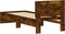 vidaXL - Bedframe - met - hoofdeinde - bewerkt - hout - gerookt - eiken - 90x200 - cm
