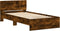vidaXL - Bedframe - met - hoofdeinde - bewerkt - hout - gerookt - eiken - 100x200 - cm