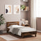 vidaXL - Bedframe - met - hoofdeinde - bewerkt - hout - gerookt - eiken - 100x200 - cm