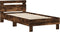 vidaXL - Bedframe - met - hoofdeinde - bewerkt - hout - gerookt - eiken - 90x190 - cm