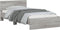 vidaXL - Bedframe - met - hoofdeinde - bewerkt - hout - grijs - sonoma - 100x200 - cm