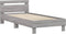 vidaXL - Bedframe - met - hoofdeinde - bewerkt - hout - grijs - sonoma - 90x190 - cm