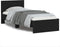 vidaXL - Bedframe - met - hoofdeinde - bewerkt - hout - zwart - 90x190 - cm