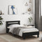 vidaXL - Bedframe - met - hoofdeinde - bewerkt - hout - zwart - 90x190 - cm