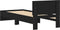 vidaXL - Bedframe - met - hoofdeinde - bewerkt - hout - zwart - 90x190 - cm