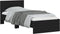 vidaXL - Bedframe - met - hoofdeinde - bewerkt - hout - zwart - 90x200 - cm