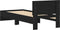 vidaXL - Bedframe - met - hoofdeinde - bewerkt - hout - zwart - 90x200 - cm