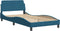 vidaXL - Bedframe - met - hoofdeinde - fluweel - blauw - 100x200 - cm