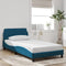 vidaXL - Bedframe - met - hoofdeinde - fluweel - blauw - 100x200 - cm