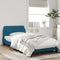 vidaXL - Bedframe - met - hoofdeinde - fluweel - blauw - 100x200 - cm