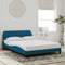 vidaXL - Bedframe - met - hoofdeinde - fluweel - blauw - 120x200 - cm