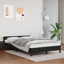 vidaXL - Bedframe - met - hoofdeinde - zonder - matras - 120x200 - cm - zwart
