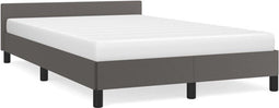 vidaXL - Bedframe - met - hoofdeinde - zonder - matras - 120x200 - cm - grijs