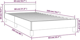 vidaXL - Bedframe - met - hoofdeinde - zonder - matras - 140x190 - cm - zwart