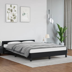 vidaXL - Bedframe - met - hoofdeinde - zonder - matras - 140x200 - cm - zwart