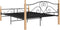 vidaXL - Bedframe - met - hoofdeinde - zonder - matras - 140x200 - cm - metaal - zwart