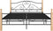 vidaXL - Bedframe - met - hoofdeinde - zonder - matras - 140x200 - cm - metaal - zwart