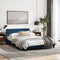 vidaXL - Bedframe - met - hoofdeinde - zonder - matras - 140x200 - cm - stof - blauw
