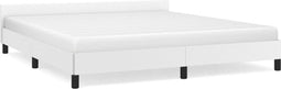 vidaXL - Bedframe - met - hoofdeinde - zonder - matras - 160x200 - cm - wit