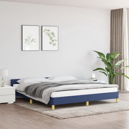 vidaXL - Bedframe - met - hoofdeinde - zonder - matras - 160x200 - cm - stof - blauw