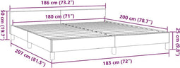 vidaXL - Bedframe - met - hoofdeinde - zonder - matras - 180x200 - cm - stof - blauw