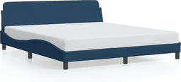 vidaXL - Bedframe - met - hoofdeinde - zonder - matras - 180x200 - cm - stof - blauw