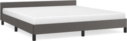 vidaXL - Bedframe - met - hoofdeinde - zonder - matras - 180x200 - cm - grijs