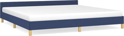 vidaXL - Bedframe - met - hoofdeinde - zonder - matras - 200x200 - cm - stof - blauw