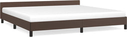 vidaXL - Bedframe - met - hoofdeinde - zonder - matras - 200x200 - cm - bruin