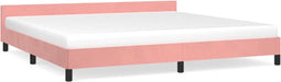 vidaXL - Bedframe - met - hoofdeinde - zonder - matras - 200x200 - cm - fluweel - roze