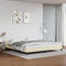 vidaXL - Bedframe - met - hoofdeinde - zonder - matras - 200x200 - cm - crèmekleurig