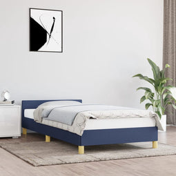 vidaXL - Bedframe - met - hoofdeinde - zonder - matras - 80x200 - cm - stof - blauw