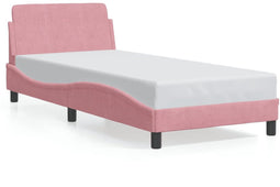 vidaXL - Bedframe - met - hoofdeinde - zonder - matras - 80x200 - cm - fluweel - roze