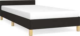 vidaXL - Bedframe - met - hoofdeinde - zonder - matras - 80x200 - cm - stof - zwart