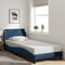 vidaXL - Bedframe - met - hoofdeinde - zonder - matras - 80x200 - cm - stof - blauw